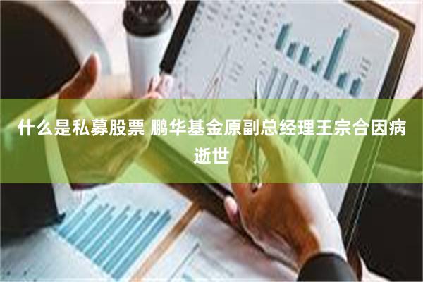 什么是私募股票 鹏华基金原副总经理王宗合因病逝世